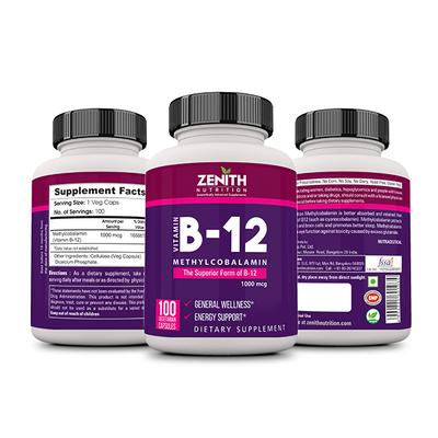 Zenith Nutrition Methylcobalamin Capsules 100's - Calcium And Minerals