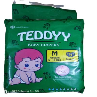Teddyy Baby Diapers (M) 5's - Diapers & Wipes