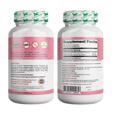 Organic Veda Shatavari Veg Capsule 120's - Pure Herbs