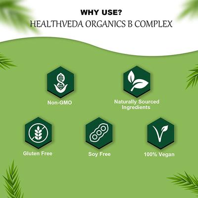 Health Veda Plant Based B Complex Veg Capsule 60's - Herbal Dietary Supplement
