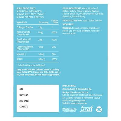 BonAyu All Natural Collagen Shot - Green Apple 45 ml - Hair & Skin