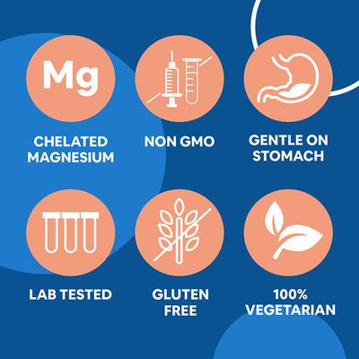 CF Chelated Magnesium Glycinate 2408 mg Veg Tablet 60's - Calcium And Minerals