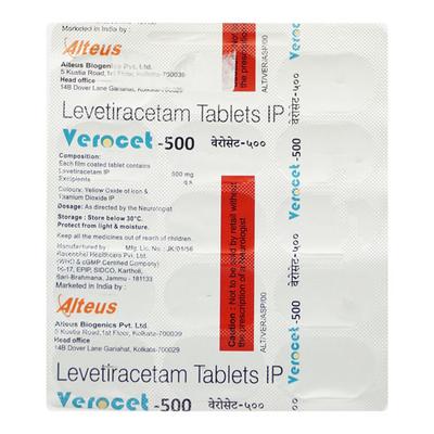 VEROCET 500mg Tablet 15's - Epilepsy/Convulsion-Ant