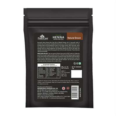 Plantscare Henna Natural Hair Colour - Natural Brown 240 gm - Henna