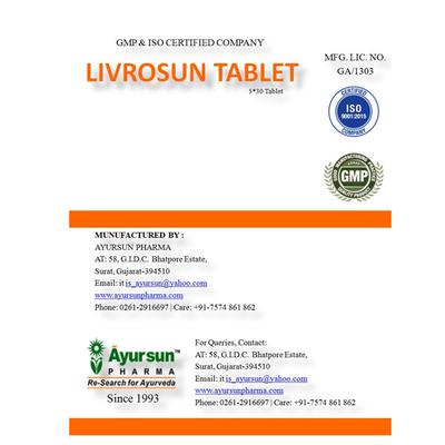 Ayursun Livrosun Tablet (Pack of 5 x 30's) - Speciality Medicines