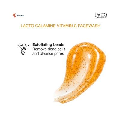 Lacto Calamine Vitamin C Face Wash with Aloe Vera & Niacinamide for Bright and Glowing Skin 100ml 3's - Face Wash & Cleansers