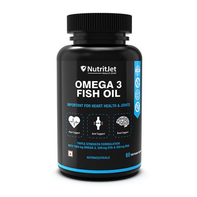 NutritJet Omega 3 Fish Oil Soft Gel Capsule 60's - Omega Fish Oil Fatty Acids