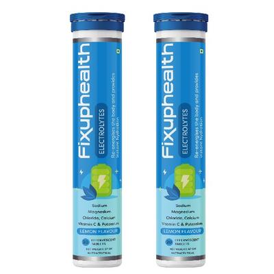 FixUpHealth Electrolytes Effervescent Tablet - Lemon Flavour (Pack of 2 x 20s) 1's - General Health
