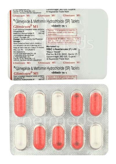 Glimicure M 1mg Tablet 10'S - Diabetes-Ant