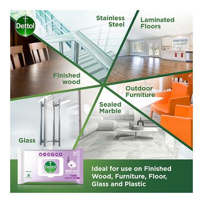 Dettol Multi-Use Skin & Surface Wipes - Floral 80's - Facial Wipes & Tissues