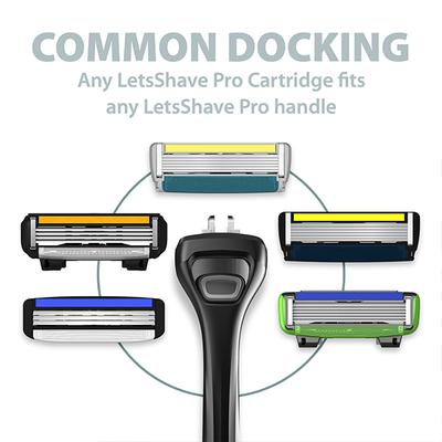 LetsShave Pro 6 Sensitive Razor + Shaving Gel 200gm + Razor Cap for Men - Razors & Cartridges