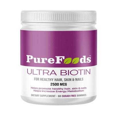 PureFoods Ultra Biotin Chewable Gummies - Strawberry Flavour 60's - Hair & Skin
