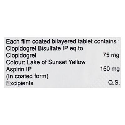 CLOPCARE A 150 Tablet 10's - Blood Clot-Ant