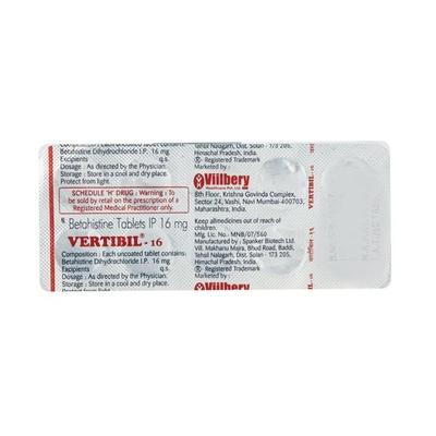 Vertibil 16mg Tablet 10'S - Vertigo-Ant