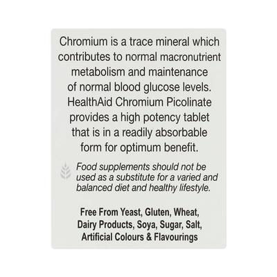 HealthAid Chromium Picolinate 200ug Tablet 60's - Calcium And Minerals