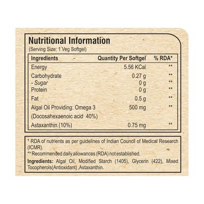 Pure Nutrition Veg Omega Softgel 30's - Omega Fish Oil Fatty Acids