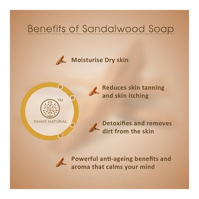 Khadi Herbal Natural Soap - Sandalwood 125 gm - Personal Care (Ayush)