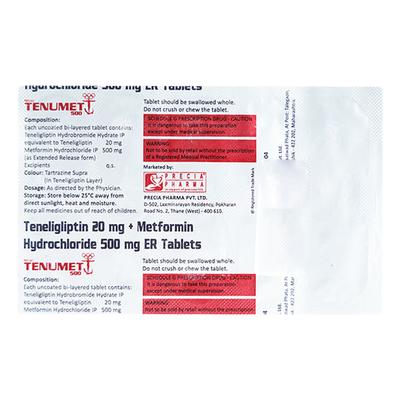 Tenumet 500 Tablet 10's - Diabetes-Ant