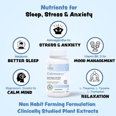 Curae Health Calmnezz Assists Sleep Tablets 60's - Mental Health