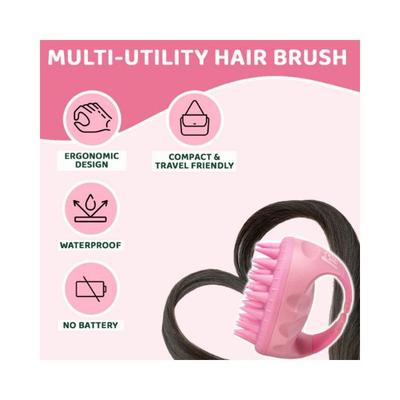 Rey Naturals Hair Scalp Massager Shampoo Pink Brush 1's - Hair Brushes