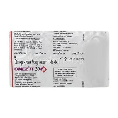 Omez FF 20mg Tablet 10'S - Ulcer/Reflux/Flatulence-Aaa