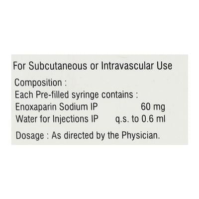 Enoxarin 60mg Injection 0.6ml - Blood Clot-Ant