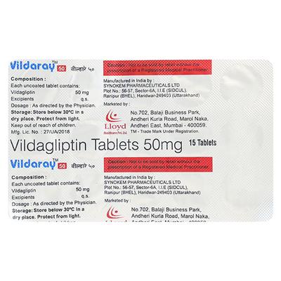 VILDARAY 50mg Tablet 15's - Diabetes-Ant
