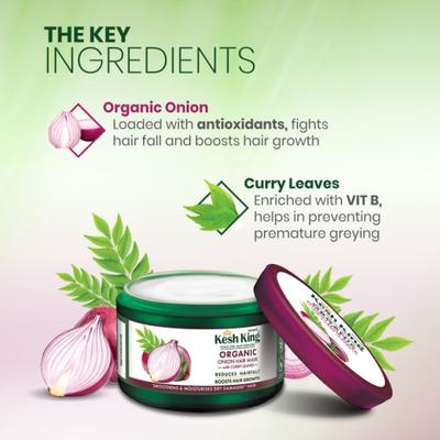 Kesh King Organic Onion Hair Mask with Curry Leaves 200 ml - Hair Masks & Packs