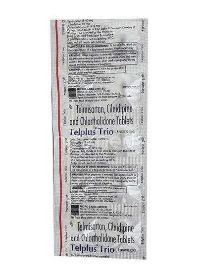 Telplus Trio Tablet 10'S - Hypertension-Ang