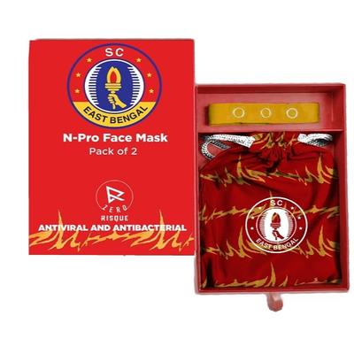 Zero Risque SC East Bengal N-Pro Face Mask 2's - Face Mask