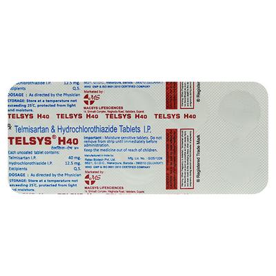 TELSYS H 40mg Tablet 10's - Hypertension-Ang