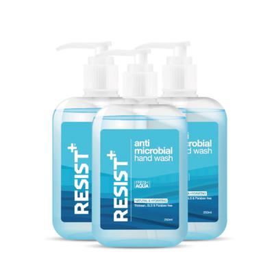 RESIST+ AntiMicrobial Hand Wash - Fresh Aqua (Pack of 3 X 250 ml) - Hand Sanitizer