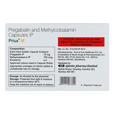 PRIUX M Capsule 10's - Neuropathic Pain-Dru