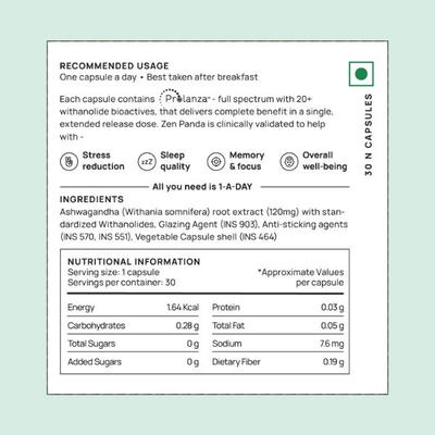Nature & Thought Zen Panda Ashwagandha Capsule 30's - Sexual Care