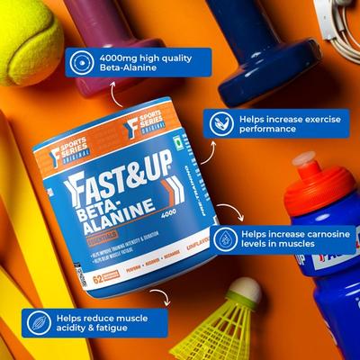 Fast&Up Beta Alanine Essentials 4000 (62 Servings) - Unflavored 250 gm - Workout Essentials