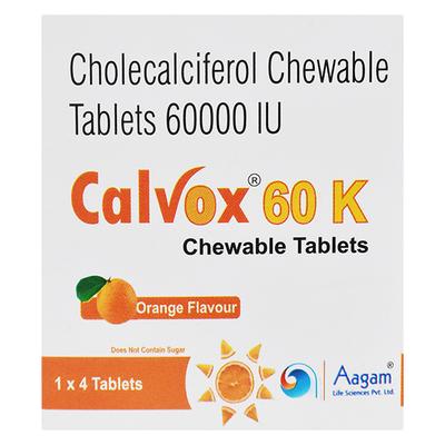 CALVOX 60K ORANGE FLAVOUR Chewable Tablet 4's - Supplements-Vit