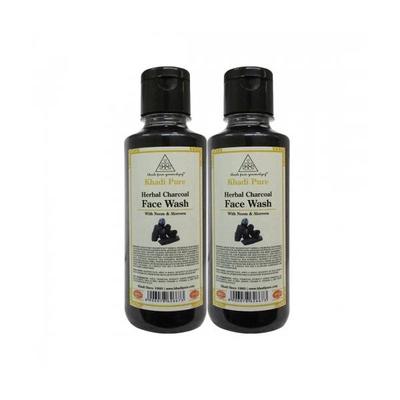 Khadi Pure Herbal Face Wash - Charcoal (Pack of 2 x 210 ml) - Face Wash & Cleansers