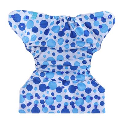 Bumberry Reusable Diaper Cover with 1 Wet Free Insert - Blue Dots - Diapers & Wipes
