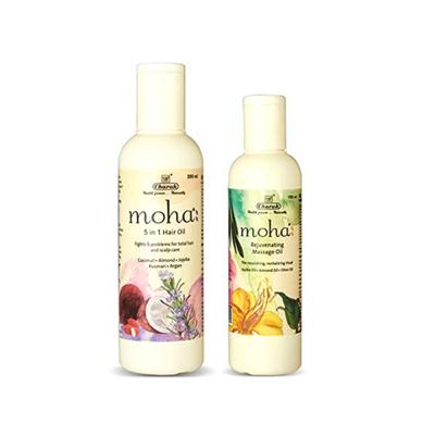 Moha 5 In 1 Hair Oil 200 ml + Moha Rejuvenating Massage Oil 100 ml 1's - Creams/Oils/Lotions