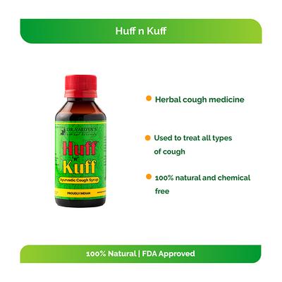 Dr.Vaidya's Huff 'n' Kuff Ayurvedic Cough Syrup (Pack of 2 x 200 ml) - Speciality Medicines