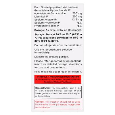 Celzar 200Mg Injection 1's - Cancer Oncology-Cyt