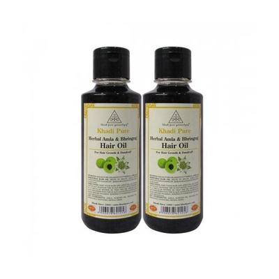 Khadi Pure Herbal Hair Oil - Bhringraj (Pack of 2 x 210 ml) - Hair Oils