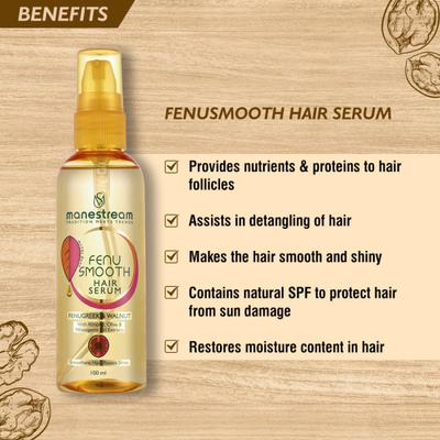 Manestream FenuSmooth Hair Serum - Fenugreek & Walnut 100 ml - Hair Serums