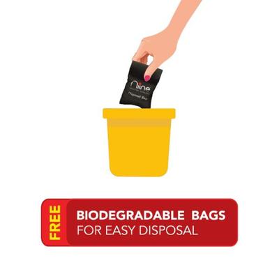 Niine Dry Comfort Sanitary Pads with Biodegradable Disposable Bags - Extra Long (Pack of 3 x 6's) - Sanitary Napkins