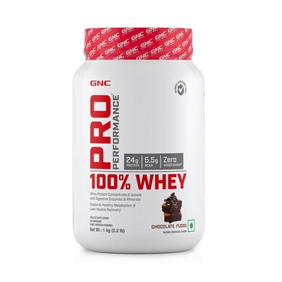 GNC Pro Performance 100% Whey Protein - Chocolate Fudge Flavour 1 kg - Whey Proteins