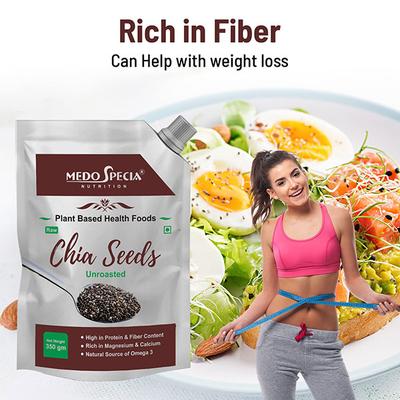 Medo Specia Raw Unroasted Chia Seeds 350 gm - Nutritional Bars