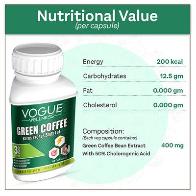 Vogue Wellness Green Coffee Capsule 60's - Weight Loss