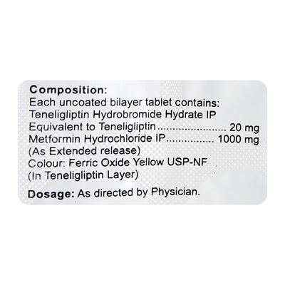 TEN M 20/1000mg Tablet 10'S - Diabetes-Ant