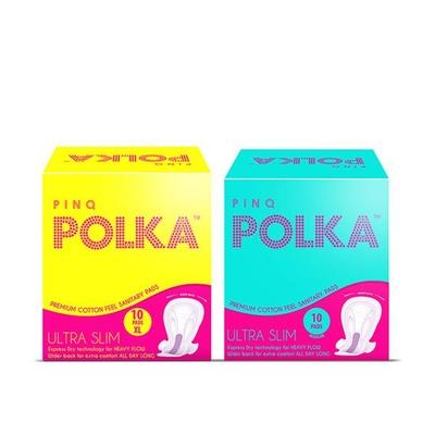 Pinq Polka Premium Ultra Slim ( Regular+ XL) Sanitary Pad 20's - Sanitary Napkins