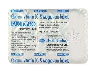 Calcitop 500mg Tablet 10'S - Supplements-Cal